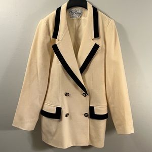 Oleg Cassini Vintage Double-breasted Wool Blazer (8P)